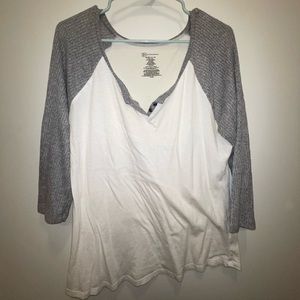 White and grey long sleeve